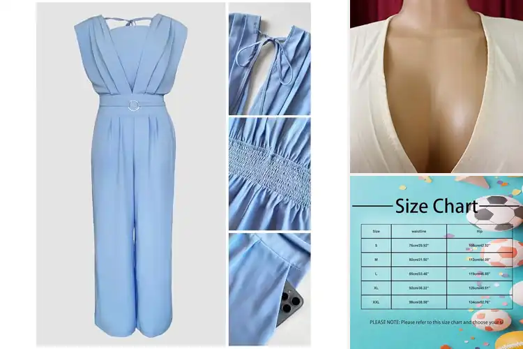 Detailed view of Best Adjustable Elastic Pleated Waist Jumpsuits
