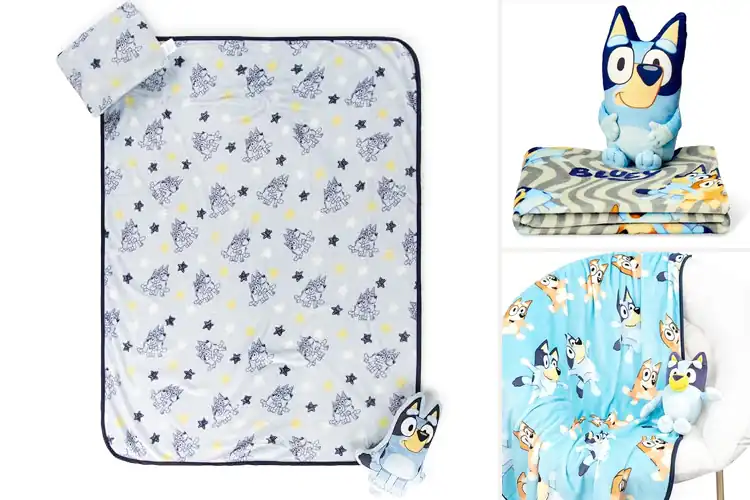 Detailed view of Best Colorful Bluey Design Throw Set