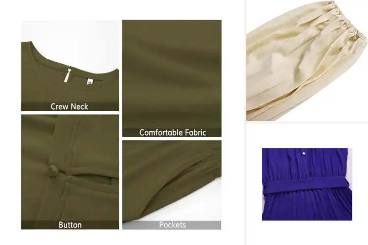 Detailed view of Best Elastic Pleated Waist Jumpsuits For Women