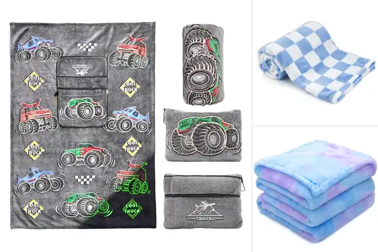 Detailed view of Best Kids Travel Throw Blanket